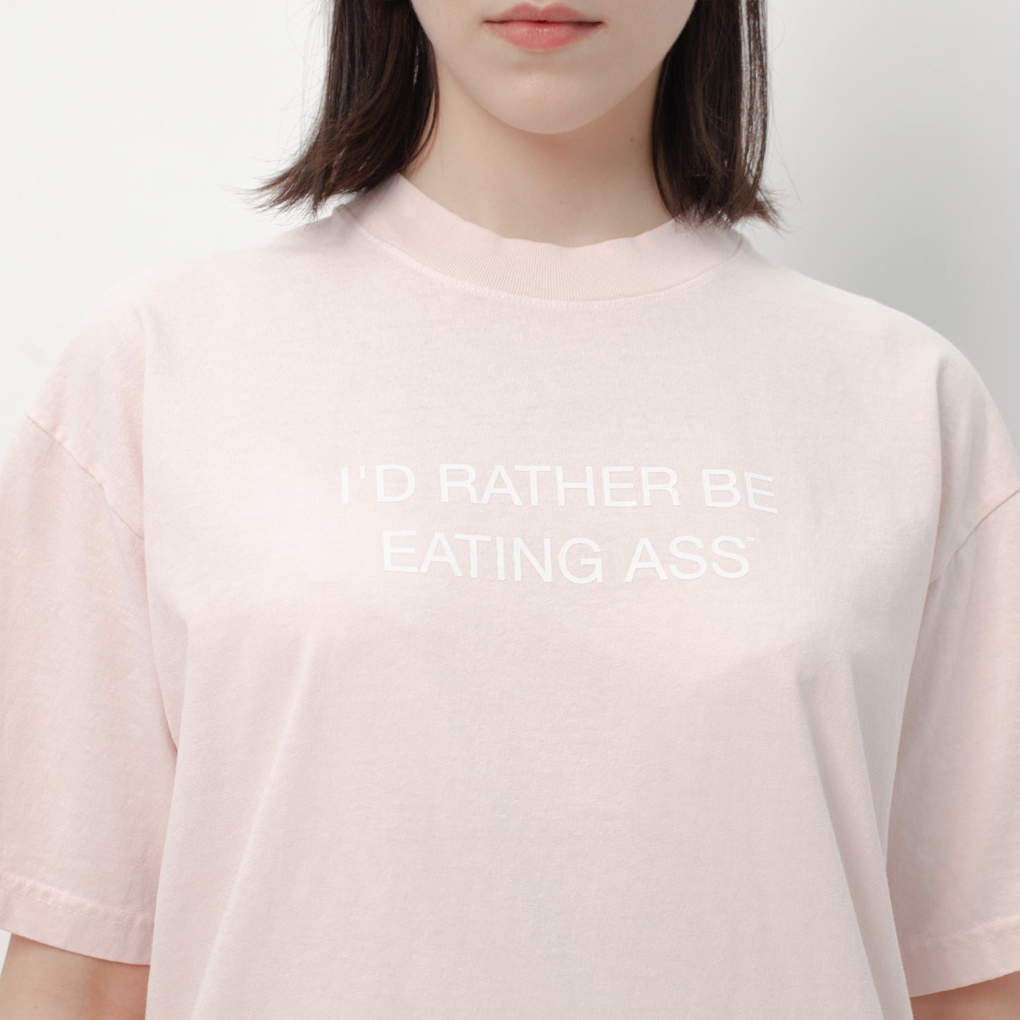 I'D RATHER BE EATING ASS OVERSIZED T-SHIRT - PINK